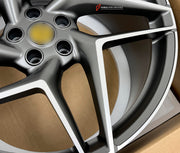 We manufacture premium quality forged wheels rims for Ferrari 488 PISTA SPIDER 2020 in any design, size, color.

WHEEL SIZE:

Front: 21 x 9.0 ET 34.7
Rear: 22 x 12 ET 36
PCD: 5 x 114.3
CB: 67.1
Finish: Matte Gunmetal Machined Face
Material: 6061-T6 Forged Aluminum
THIS WHEEL DESIGN CAN BE CUSTOM-MADE FOR YOUR CAR IN ANY SIZE AND COLOR OPTIONS
Available in monoblock, 2-piece, 3-piece, duoblock, beadlock
3D wheel renderings are provided according to the exact dimensions and specifications requested by the cli