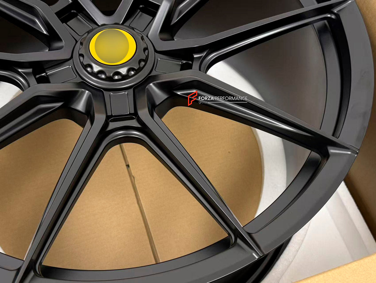 We manufacture premium quality forged wheels rims for Ferrari 488 PISTA SPIDER 2020 in any design, size, color.

WHEEL SIZE:

Front: 21 x 9.0 ET 30
Rear: 22 x 12 ET 42
PCD: 5 x 114.3
CB: 67.1
Finish: Gloss Black
Material: 6061-T6 Forged Aluminum
THIS WHEEL DESIGN CAN BE CUSTOM-MADE FOR YOUR CAR IN ANY SIZE AND COLOR OPTIONS
Available in monoblock, 2-piece, 3-piece, duoblock, beadlock
3D wheel renderings are provided according to the exact dimensions and specifications requested by the client, ensuring prop