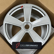 We manufacture premium quality forged wheels rims for Porsche 911 992.1 GTS 2019 - 2025 in any design, size, color.

WHEEL SIZE:

Front: 21 x 8.5 ET 40
Rear: 22 x 11.5 ET 57
PCD: 5 x 130
CB: 71.6
Finish: Gloss Silver with Machined Face
Material: 6061-T6 Forged Aluminum
THIS WHEEL DESIGN CAN BE CUSTOM-MADE FOR YOUR CAR IN ANY SIZE AND COLOR OPTIONS
Available in monoblock, 2-piece, 3-piece, duoblock, beadlock
3D wheel renderings are provided according to the exact dimensions and specifications requested by th