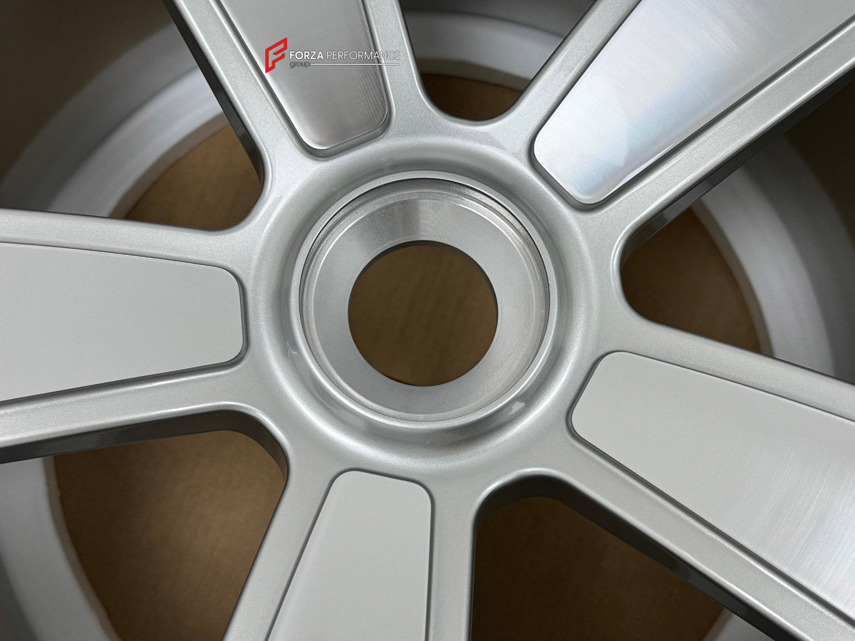 We manufacture premium quality forged wheels rims for Porsche 911 992.1 GTS 2019 - 2025 in any design, size, color.

WHEEL SIZE:

Front: 21 x 8.5 ET 40
Rear: 22 x 11.5 ET 57
PCD: 5 x 130
CB: 71.6
Finish: Gloss Silver with Machined Face
Material: 6061-T6 Forged Aluminum
THIS WHEEL DESIGN CAN BE CUSTOM-MADE FOR YOUR CAR IN ANY SIZE AND COLOR OPTIONS
Available in monoblock, 2-piece, 3-piece, duoblock, beadlock
3D wheel renderings are provided according to the exact dimensions and specifications requested by th