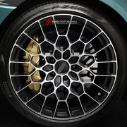 We manufacture premium quality forged wheels rims for Aston Martin DB 12 DBS 770 DBX S DBX707 Vantage S 2022+ in any design, size, color.

WHEEL SIZE:

Front: 21 x 9.5 ET 48
Rear: 21 x 11.5 ET 55
PCD: 5 x 128
CB: 75.1
Finish: Gloss Black
Material: 6061-T6 Forged Aluminum
THIS WHEEL DESIGN CAN BE CUSTOM-MADE FOR YOUR CAR IN ANY SIZE AND COLOR OPTIONS
Available in monoblock, 2-piece, 3-piece, duoblock, beadlock
3D wheel renderings are provided according to the exact dimensions and specifications requested by 