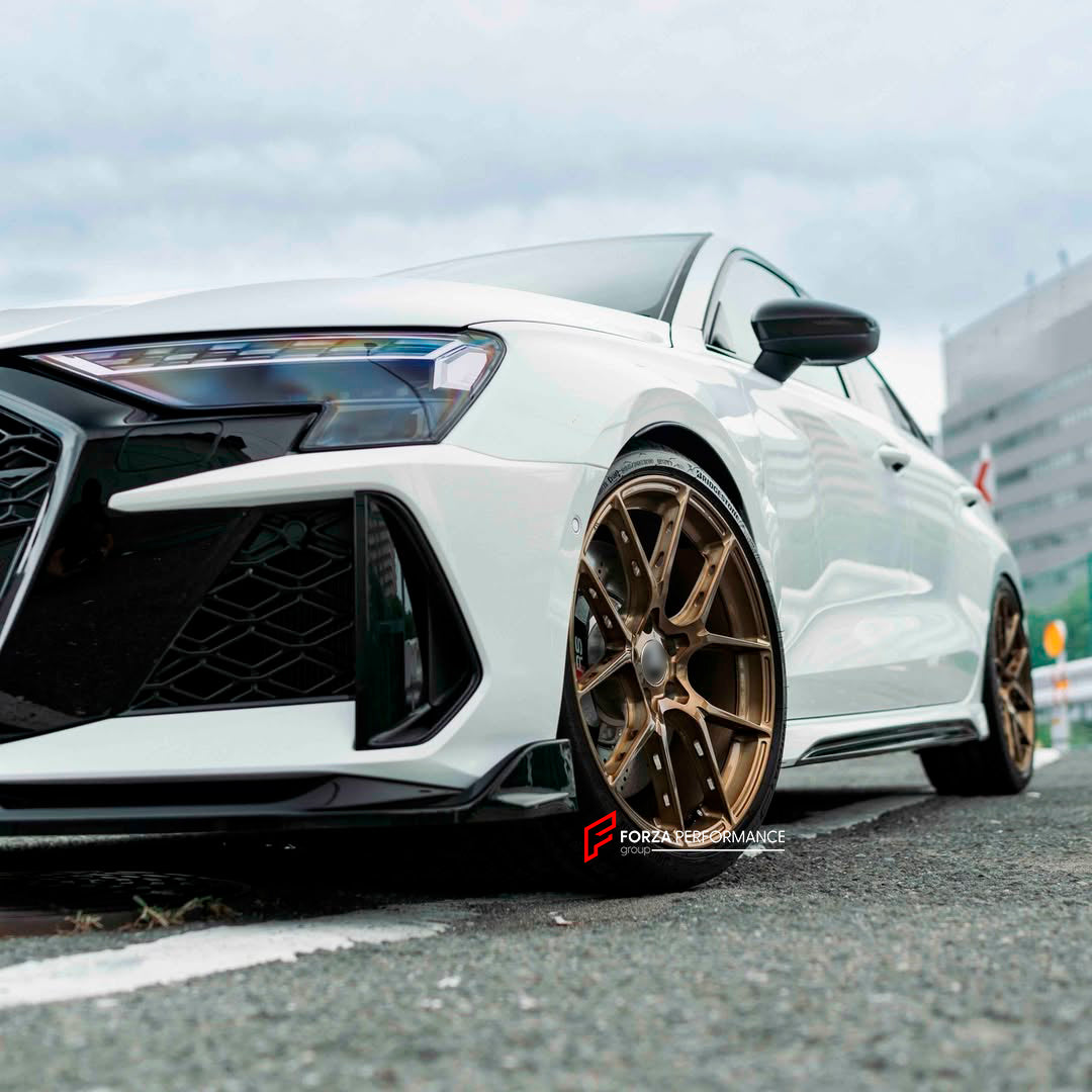We manufacture premium quality forged wheels for AUDI RS3 8Y 2021 - 2024&nbsp;in any design, size, color.

THIS WHEEL DESIGN CAN BE CUSTOM-MADE FOR YOUR CAR IN ANY SIZE AND COLOR OPTIONS
Available in monoblock, 2-piece, 3-piece, duoblock, beadlock
3D wheel renderings are provided according to the exact dimensions and specifications requested by the client, ensuring proper fitment for their car prior to production

OPTIONS:&nbsp;

Brushed, polished, chrome, dual-color, milled face&nbsp;&nbsp;
Floating spinni