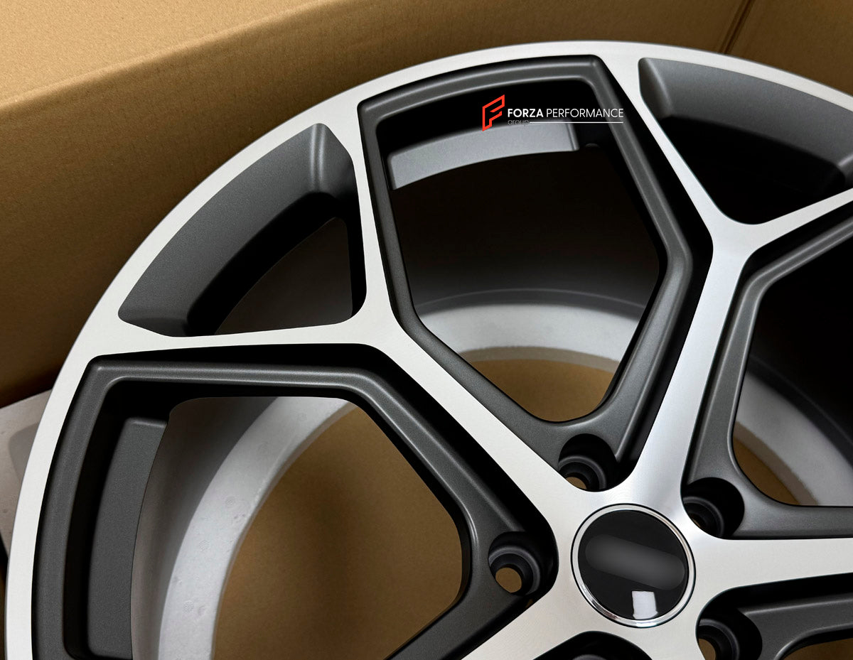 We manufacture premium quality forged wheels rims for Audi RS7 WITH CARBON CERAMIC BRAKES 2017+ in any design, size, color.

WHEEL SIZE:

Front: 21 x 10 ET 30
Rear: 21 x 10 ET 30
PCD: 5 x 112
CB: 66.5
Finish: Satin Dark Gunmetal with Machined Face
Material: 6061-T6 Forged Aluminum
THIS WHEEL DESIGN CAN BE CUSTOM-MADE FOR YOUR CAR IN ANY SIZE AND COLOR OPTIONS
Available in monoblock, 2-piece, 3-piece, duoblock, beadlock
3D wheel renderings are provided according to the exact dimensions and specifications req
