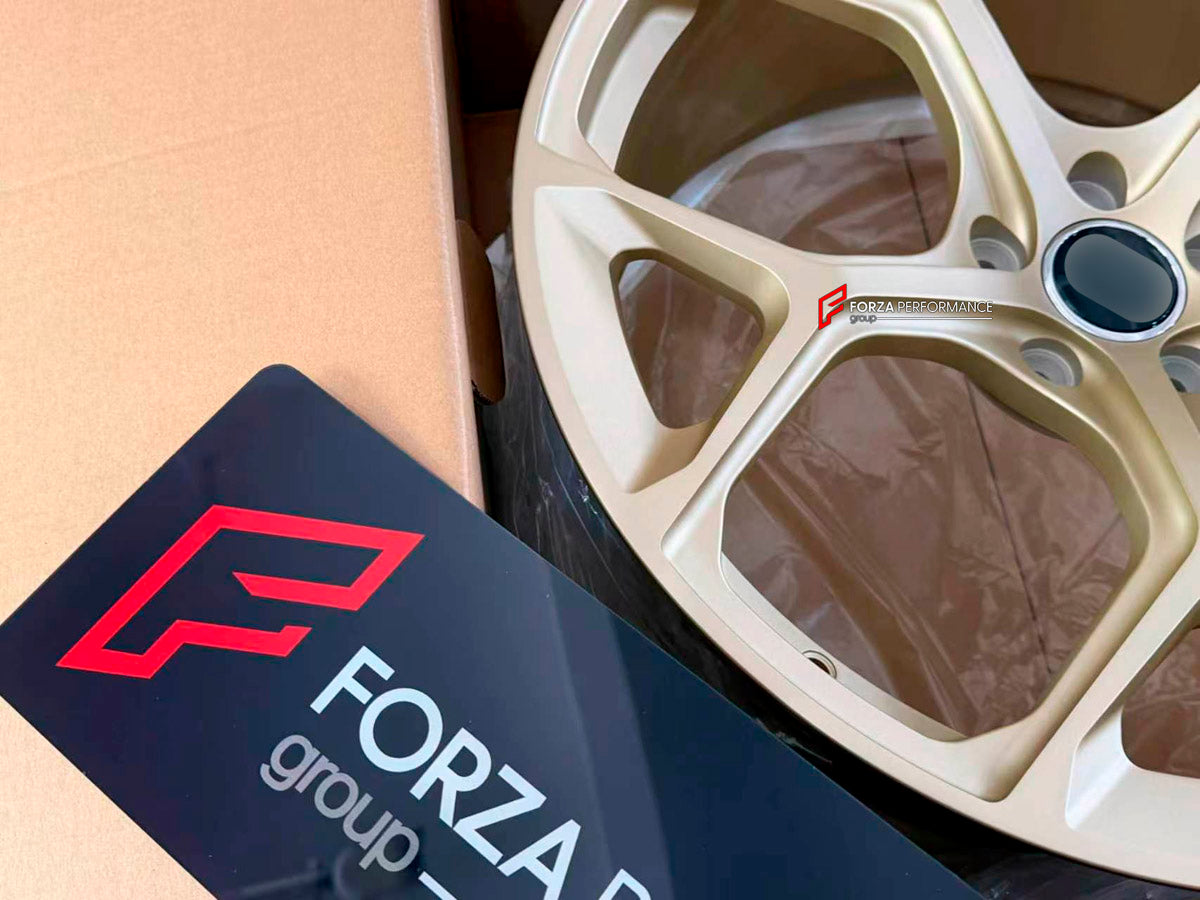 We manufacture premium quality forged wheels rims for Audi S8 2017+ in any design, size, color.

WHEEL SIZE:

Front: 21 x 9.0 ET 25
Rear: 21 x 9.0 ET 20
PCD: 5 x 112
CB: 66.5
Weight: 9.00 kg (19.84 lbs)
Finish: Light Satin Gold
Material: 6061-T6 Forged Aluminum
THIS WHEEL DESIGN CAN BE CUSTOM-MADE FOR YOUR CAR IN ANY SIZE AND COLOR OPTIONS
Available in monoblock, 2-piece, 3-piece, duoblock, beadlock
3D wheel renderings are provided according to the exact dimensions and specifications requested by the client