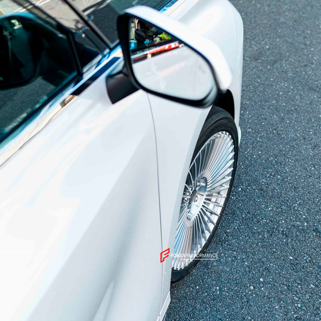 We manufactured premium quality forged wheels rims for our client's LEXUS LM500H AW10 2023 - 2026 with the following specifications:

WHEEL SIZE:

PCD: 5 x 120
CB: 60.1
THIS WHEEL DESIGN CAN BE CUSTOM-MADE FOR YOUR CAR IN ANY SIZE AND COLOR OPTIONS
Available in monoblock, 2-piece, 3-piece, duoblock, beadlock
3D wheel renderings are provided according to the exact dimensions and specifications requested by the client, ensuring proper fitment for their car prior to production

OPTIONS: 

Brushed, po