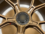 We manufacture premium quality forged wheels rims for Porsche 718 Cayman GT4 2024 in any design, size, color.

WHEEL SIZE:

Front: 21 x 11.5 ET 22
Rear: 21 x 11.5 ET 22
PCD: 5 x 112
CB: 66.5
Finish: Dark Satin Bronze
Material: 6061-T6 Forged Aluminum
THIS WHEEL DESIGN CAN BE CUSTOM-MADE FOR YOUR CAR IN ANY SIZE AND COLOR OPTIONS
Available in monoblock, 2-piece, 3-piece, duoblock, beadlock
3D wheel renderings are provided according to the exact dimensions and specifications requested by the client, ensuring 