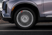 We manufacture premium quality forged wheels rims for Cadillac Vistiq 2025+ in any design, size, color.

WHEEL SIZE:

Front: 22 x 10 ET 40
Rear: 22 x 10 ET 40
PCD: 6 x 139.7
CB: 78.1
Finish: Gloss Silver with Brushed Face
Material: 6061-T6 Forged Aluminum
THIS WHEEL DESIGN CAN BE CUSTOM-MADE FOR YOUR CAR IN ANY SIZE AND COLOR OPTIONS
Available in monoblock, 2-piece, 3-piece, duoblock, beadlock
3D wheel renderings are provided according to the exact dimensions and specifications requested by the client, ensu