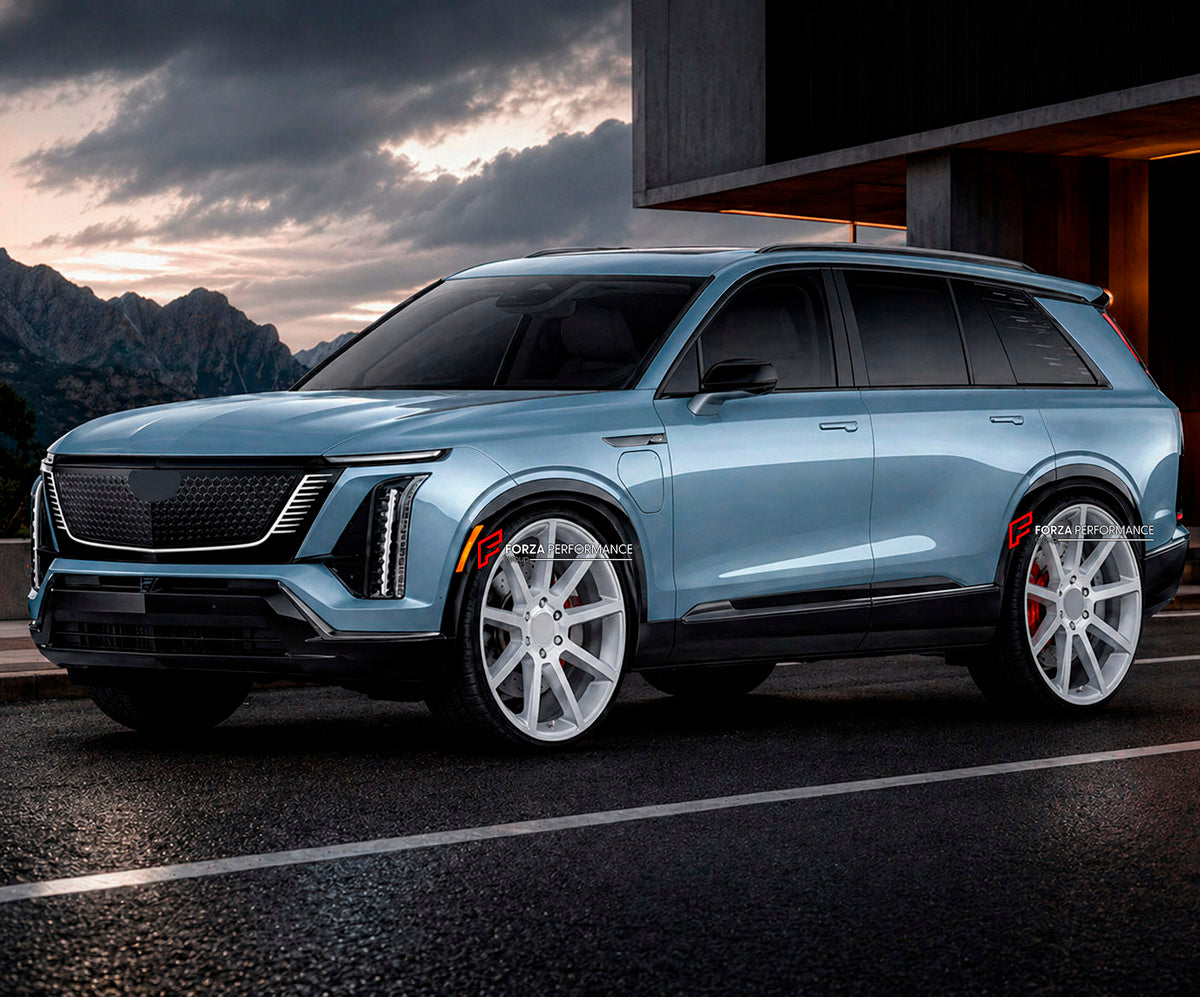 We manufacture premium quality forged wheels rims for Cadillac Vistiq 2025+ in any design, size, color.

WHEEL SIZE:

Front: 22 x 10 ET 40
Rear: 22 x 10 ET 40
PCD: 6 x 139.7
CB: 78.1
Finish: Gloss Silver with Machined Face
Material: 6061-T6 Forged Aluminum
THIS WHEEL DESIGN CAN BE CUSTOM-MADE FOR YOUR CAR IN ANY SIZE AND COLOR OPTIONS
Available in monoblock, 2-piece, 3-piece, duoblock, beadlock
3D wheel renderings are provided according to the exact dimensions and specifications requested by the client, ens
