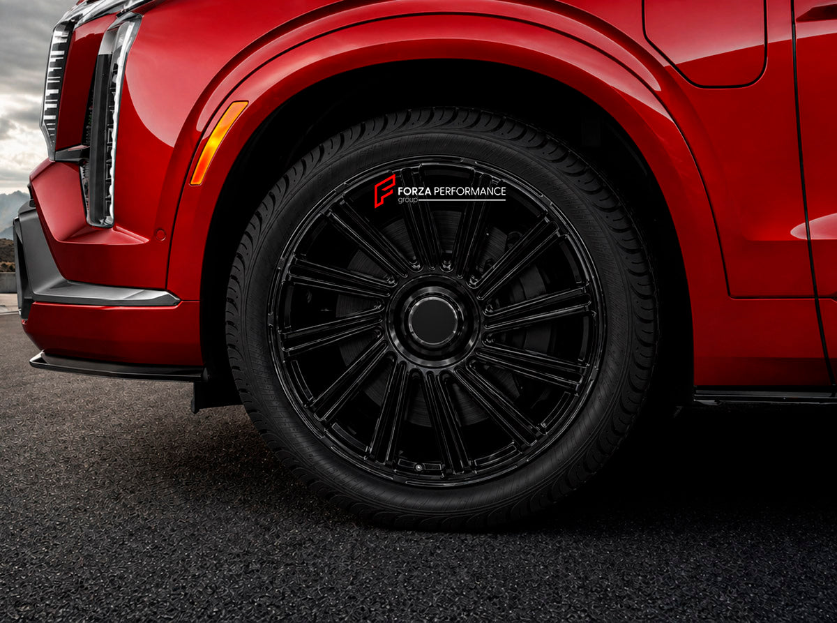 We manufacture premium quality forged wheels rims for Cadillac Vistiq 2025+ in any design, size, color.

WHEEL SIZE:

Front: 22 x 10 ET 40
Rear: 22 x 10 ET 40
PCD: 6 x 139.7
CB: 78.1
Finish: Gloss Black
Material: 6061-T6 Forged Aluminum
THIS WHEEL DESIGN CAN BE CUSTOM-MADE FOR YOUR CAR IN ANY SIZE AND COLOR OPTIONS
Available in monoblock, 2-piece, 3-piece, duoblock, beadlock
3D wheel renderings are provided according to the exact dimensions and specifications requested by the client, ensuring proper fitment