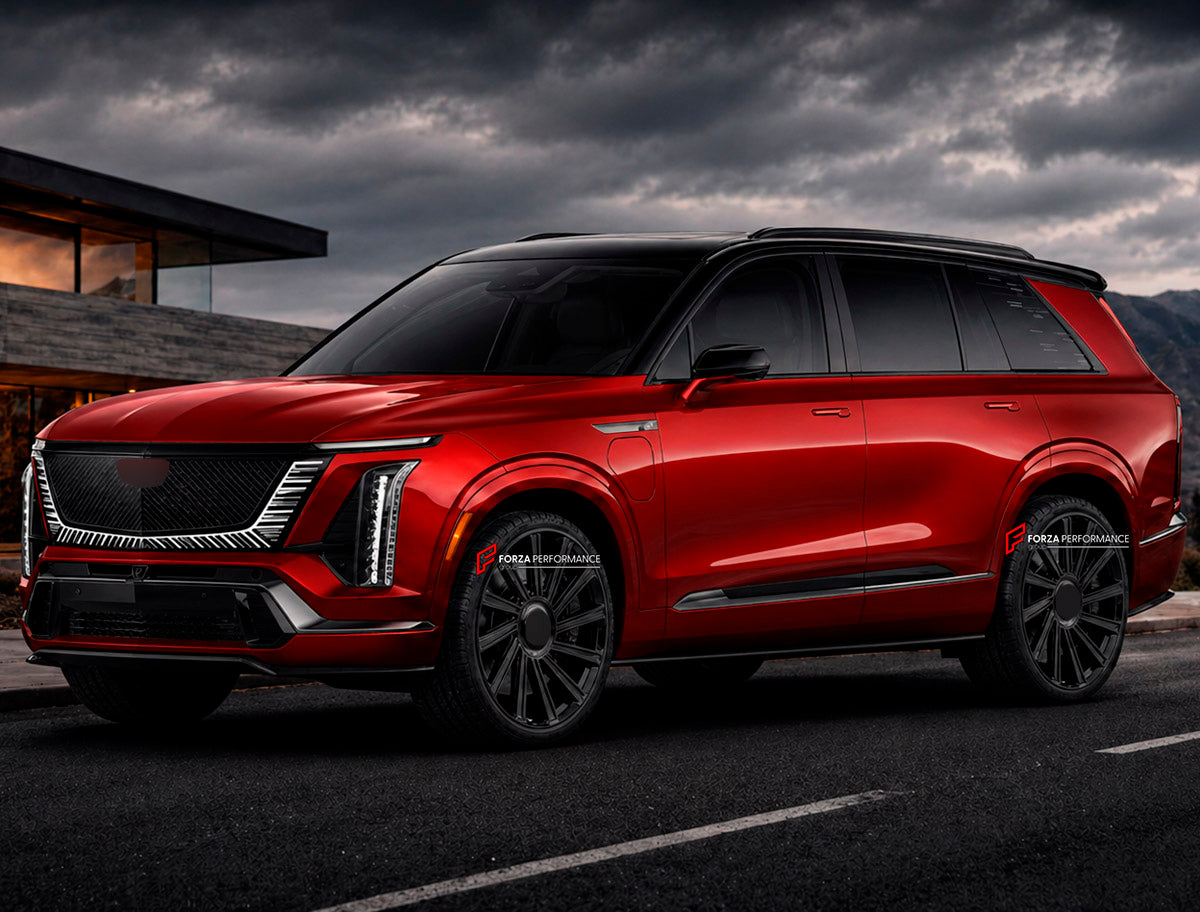 We manufacture premium quality forged wheels rims for Cadillac Vistiq 2025+ in any design, size, color.

WHEEL SIZE:

Front: 22 x 10 ET 40
Rear: 22 x 10 ET 40
PCD: 6 x 139.7
CB: 78.1
Finish: Gloss Black
Material: 6061-T6 Forged Aluminum
THIS WHEEL DESIGN CAN BE CUSTOM-MADE FOR YOUR CAR IN ANY SIZE AND COLOR OPTIONS
Available in monoblock, 2-piece, 3-piece, duoblock, beadlock
3D wheel renderings are provided according to the exact dimensions and specifications requested by the client, ensuring proper fitment