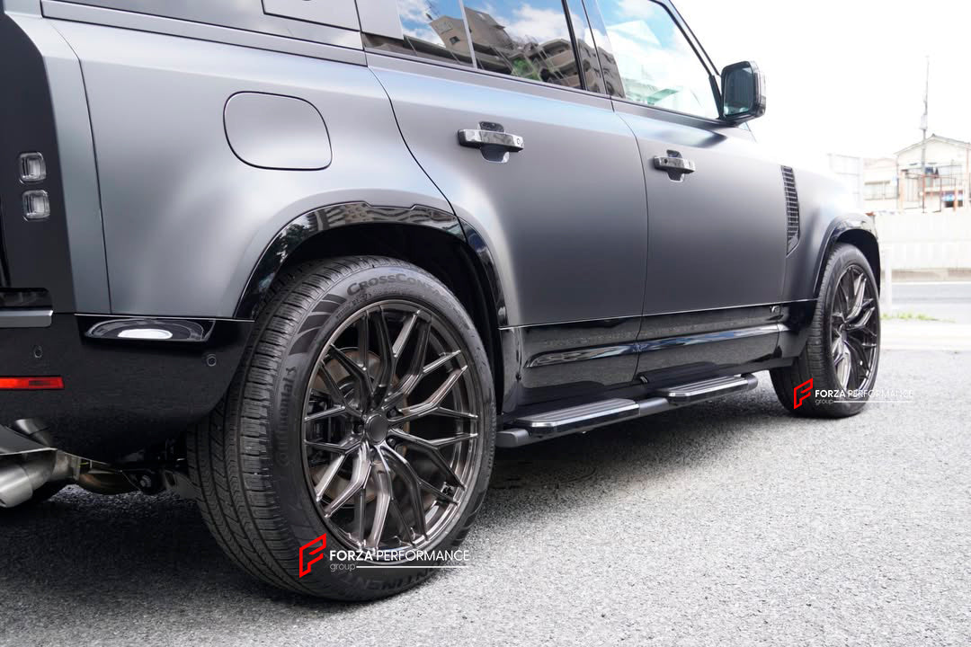 We manufacture premium quality forged wheels for LAND ROVER DEFENDER 110 L663 2019 - 2026&nbsp;in any design, size, color.

THIS WHEEL DESIGN CAN BE CUSTOM-MADE FOR YOUR CAR IN ANY SIZE AND COLOR OPTIONS
Available in monoblock, 2-piece, 3-piece, duoblock, beadlock
3D wheel renderings are provided according to the exact dimensions and specifications requested by the client, ensuring proper fitment for their car prior to production

OPTIONS:&nbsp;

Brushed, polished, chrome, dual-color, milled face&nbsp;&nbsp