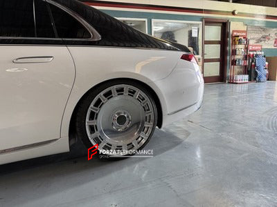 We manufactured premium quality forged wheels rims for our client's MERCEDES BENZ S CLASS S680 MAYBACH W223 2024&nbsp;with the following specifications:

WHEEL SIZE:

Front: 22 x 9 ET 30
Rear: 22 x 10.5 ET 42
PCD: 5 x 112
CB: 66.5
Weight: 17.8 kg (39.24 lbs) front / 17.9 kg (39.46 lbs) rear
Finish: Polished
Material: 6061-T6 Forged Aluminum
THIS WHEEL DESIGN CAN BE CUSTOM-MADE FOR YOUR CAR IN ANY SIZE AND COLOR OPTIONS
Available in monoblock, 2-piece, 3-piece, duoblock, beadlock
3D wheel renderings are prov