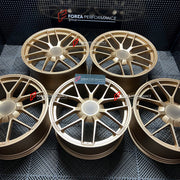 We manufactured premium quality forged wheels rims for our client's Porsche Cayenne GTS 2026+ with the following specifications:

WHEEL SIZE:

Front: 22 x 10 ET 48
Rear: 22 x 11.5 ET 61
PCD: 5 x 130
CB: 71.6
Weight: Front: 14.00 kg (30.86 lbs) Rear: 14.25 kg (31.41 lbs)
Finish: Satin Gold
Material: 6061-T6 Forged Aluminum
THIS WHEEL DESIGN CAN BE CUSTOM-MADE FOR YOUR CAR IN ANY SIZE AND COLOR OPTIONS
Available in monoblock, 2-piece, 3-piece, duoblock, beadlock
3D wheel renderings are provided according to t