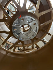 We manufactured premium quality forged wheels rims for our client's Porsche Cayenne GTS 2026+ with the following specifications:

WHEEL SIZE:

Front: 22 x 10 ET 48
Rear: 22 x 11.5 ET 61
PCD: 5 x 130
CB: 71.6
Weight: Front: 14.00 kg (30.86 lbs) Rear: 14.25 kg (31.41 lbs)
Finish: Satin Gold
Material: 6061-T6 Forged Aluminum
THIS WHEEL DESIGN CAN BE CUSTOM-MADE FOR YOUR CAR IN ANY SIZE AND COLOR OPTIONS
Available in monoblock, 2-piece, 3-piece, duoblock, beadlock
3D wheel renderings are provided according to t