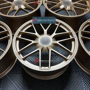 We manufactured premium quality forged wheels rims for our client's Porsche Cayenne GTS 2026+ with the following specifications:

WHEEL SIZE:

Front: 22 x 10 ET 48
Rear: 22 x 11.5 ET 61
PCD: 5 x 130
CB: 71.6
Weight: Front: 14.00 kg (30.86 lbs) Rear: 14.25 kg (31.41 lbs)
Finish: Satin Gold
Material: 6061-T6 Forged Aluminum
THIS WHEEL DESIGN CAN BE CUSTOM-MADE FOR YOUR CAR IN ANY SIZE AND COLOR OPTIONS
Available in monoblock, 2-piece, 3-piece, duoblock, beadlock
3D wheel renderings are provided according to t