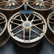 We manufactured premium quality forged wheels rims for our client's Porsche Cayenne GTS 2026+ with the following specifications:

WHEEL SIZE:

Front: 22 x 10 ET 48
Rear: 22 x 11.5 ET 61
PCD: 5 x 130
CB: 71.6
Weight: Front: 14.00 kg (30.86 lbs) Rear: 14.25 kg (31.41 lbs)
Finish: Satin Gold
Material: 6061-T6 Forged Aluminum
THIS WHEEL DESIGN CAN BE CUSTOM-MADE FOR YOUR CAR IN ANY SIZE AND COLOR OPTIONS
Available in monoblock, 2-piece, 3-piece, duoblock, beadlock
3D wheel renderings are provided according to t
