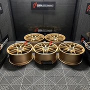 We manufactured premium quality forged wheels rims for our client's Porsche Cayenne GTS 2026+ with the following specifications:

WHEEL SIZE:

Front: 22 x 10 ET 48
Rear: 22 x 11.5 ET 61
PCD: 5 x 130
CB: 71.6
Weight: Front: 14.00 kg (30.86 lbs) Rear: 14.25 kg (31.41 lbs)
Finish: Satin Gold
Material: 6061-T6 Forged Aluminum
THIS WHEEL DESIGN CAN BE CUSTOM-MADE FOR YOUR CAR IN ANY SIZE AND COLOR OPTIONS
Available in monoblock, 2-piece, 3-piece, duoblock, beadlock
3D wheel renderings are provided according to t