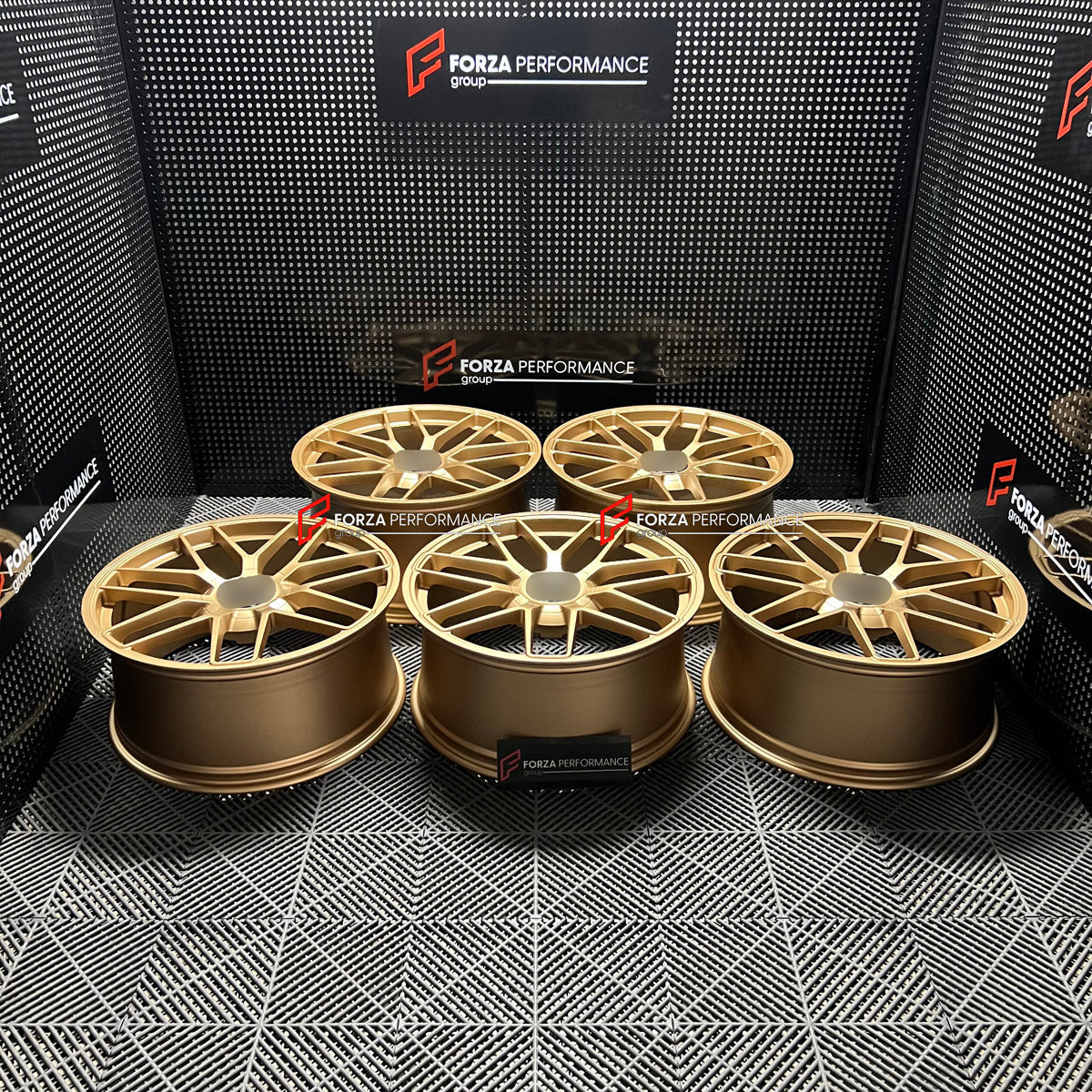 We manufactured premium quality forged wheels rims for our client's Porsche Cayenne GTS 2026+ with the following specifications:

WHEEL SIZE:

Front: 22 x 10 ET 48
Rear: 22 x 11.5 ET 61
PCD: 5 x 130
CB: 71.6
Weight: Front: 14.00 kg (30.86 lbs) Rear: 14.25 kg (31.41 lbs)
Finish: Satin Gold
Material: 6061-T6 Forged Aluminum
THIS WHEEL DESIGN CAN BE CUSTOM-MADE FOR YOUR CAR IN ANY SIZE AND COLOR OPTIONS
Available in monoblock, 2-piece, 3-piece, duoblock, beadlock
3D wheel renderings are provided according to t