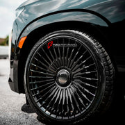 We manufacture premium quality forged wheels rims for Cadillac Vistiq 2025+ in any design, size, color.

WHEEL SIZE:

Front: 24 x 10 ET 40
Rear: 24 x 10 ET 40
PCD: 5 x 112
CB: 66.5
Finish: Gloss Black
Material: 6061-T6 Forged Aluminum
THIS WHEEL DESIGN CAN BE CUSTOM-MADE FOR YOUR CAR IN ANY SIZE AND COLOR OPTIONS
Available in monoblock, 2-piece, 3-piece, duoblock, beadlock
3D wheel renderings are provided according to the exact dimensions and specifications requested by the client, ensuring proper fitment f