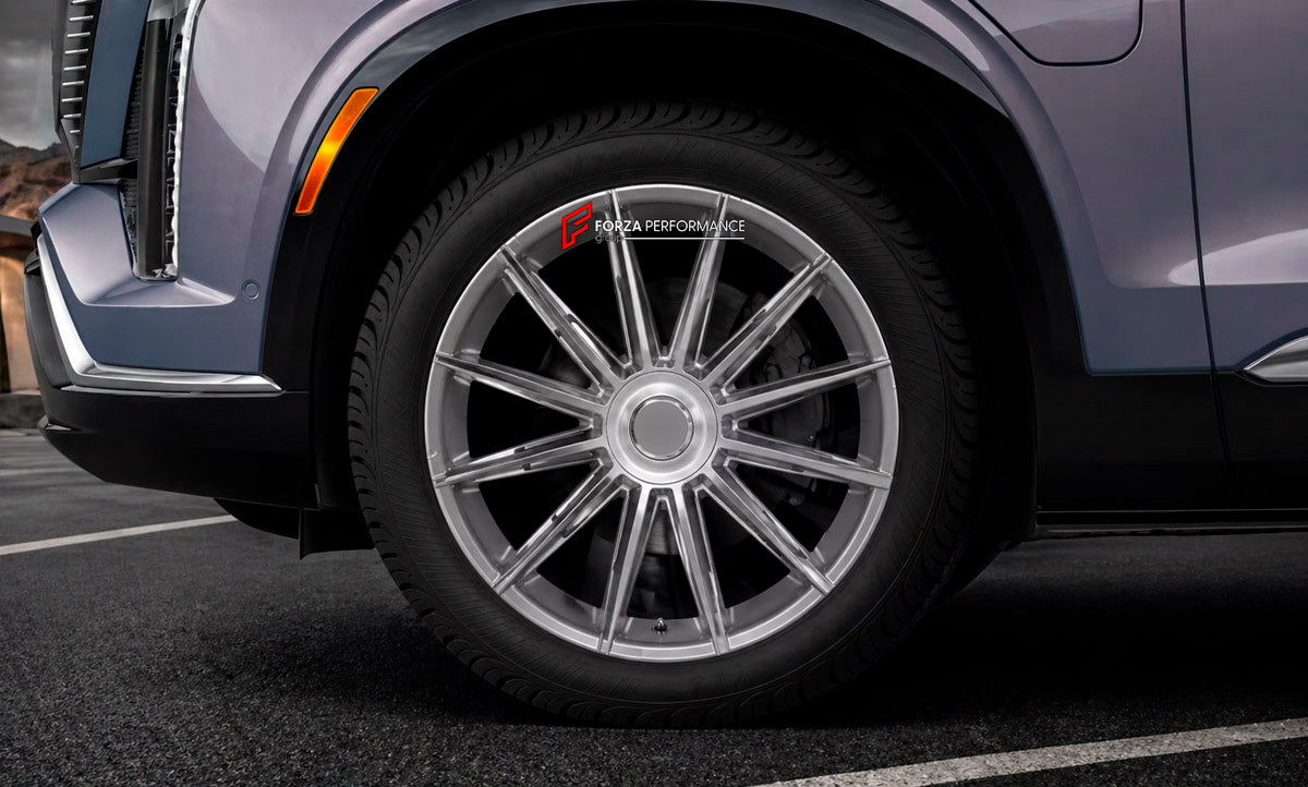 We manufacture premium quality forged wheels rims for Cadillac Vistiq 2025+ in any design, size, color.

WHEEL SIZE:

Front: 24 x 10 ET 40
Rear: 24 x 10 ET 40
PCD: 5 x 112
CB: 66.5
Finish: Brushed Silver
Material: 6061-T6 Forged Aluminum
THIS WHEEL DESIGN CAN BE CUSTOM-MADE FOR YOUR CAR IN ANY SIZE AND COLOR OPTIONS
Available in monoblock, 2-piece, 3-piece, duoblock, beadlock
3D wheel renderings are provided according to the exact dimensions and specifications requested by the client, ensuring proper fitmen