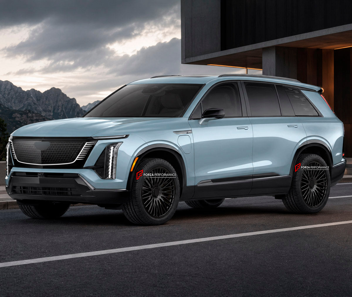 We manufacture premium quality forged wheels rims for Cadillac Vistiq 2025+ in any design, size, color.

WHEEL SIZE:

Front: 24 x 10 ET 40
Rear: 24 x 10 ET 40
PCD: 5 x 112
CB: 66.5
Finish: Gloss Black
Material: 6061-T6 Forged Aluminum
THIS WHEEL DESIGN CAN BE CUSTOM-MADE FOR YOUR CAR IN ANY SIZE AND COLOR OPTIONS
Available in monoblock, 2-piece, 3-piece, duoblock, beadlock
3D wheel renderings are provided according to the exact dimensions and specifications requested by the client, ensuring proper fitment f