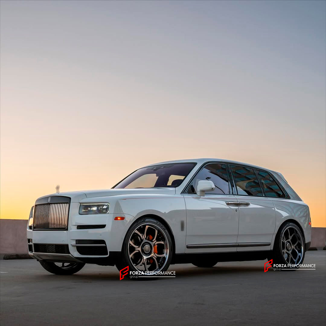 We manufacture premium quality forged wheels for ROLLS ROYCE CULLINAN 2024+&nbsp;in any design, size, color.

THIS WHEEL DESIGN CAN BE CUSTOM-MADE FOR YOUR CAR IN ANY SIZE AND COLOR OPTIONS
Available in monoblock, 2-piece, 3-piece, duoblock, beadlock
3D wheel renderings are provided according to the exact dimensions and specifications requested by the client, ensuring proper fitment for their car prior to production

OPTIONS:&nbsp;

Brushed, polished, chrome, dual-color, milled face&nbsp;&nbsp;
Floating spi