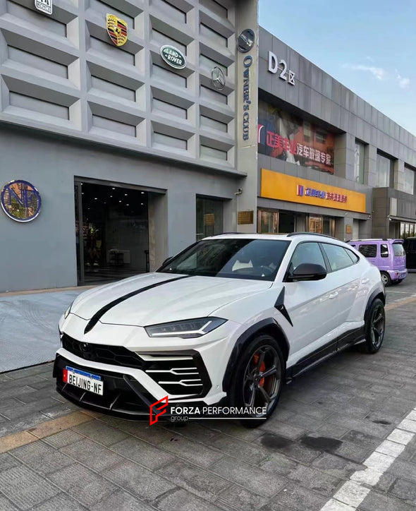 CARBON BODY KIT for LAMBORGHINI URUS 2018+  Set includes:  Front Lip Rear Diffuser Side Skirts Door Trims Side Fenders Side Mirror Covers Front Canards Rear Canards Roof Spoiler Rear Spoiler