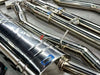 TITANIUM EXHAUST CATBACK MUFFLER for BMW X7 G07 M60i 4.4T 2024  Valved exhaust, meaning that has remote, controlled valves - allowing a switch between an aggressive loud sports sound and a sound that is closer to the OEM sound  Set includes:  Center Pipes Exhaust Tips Muffler with valves Valve control box with remote control (you may also reuse your factory exhaust valve motors