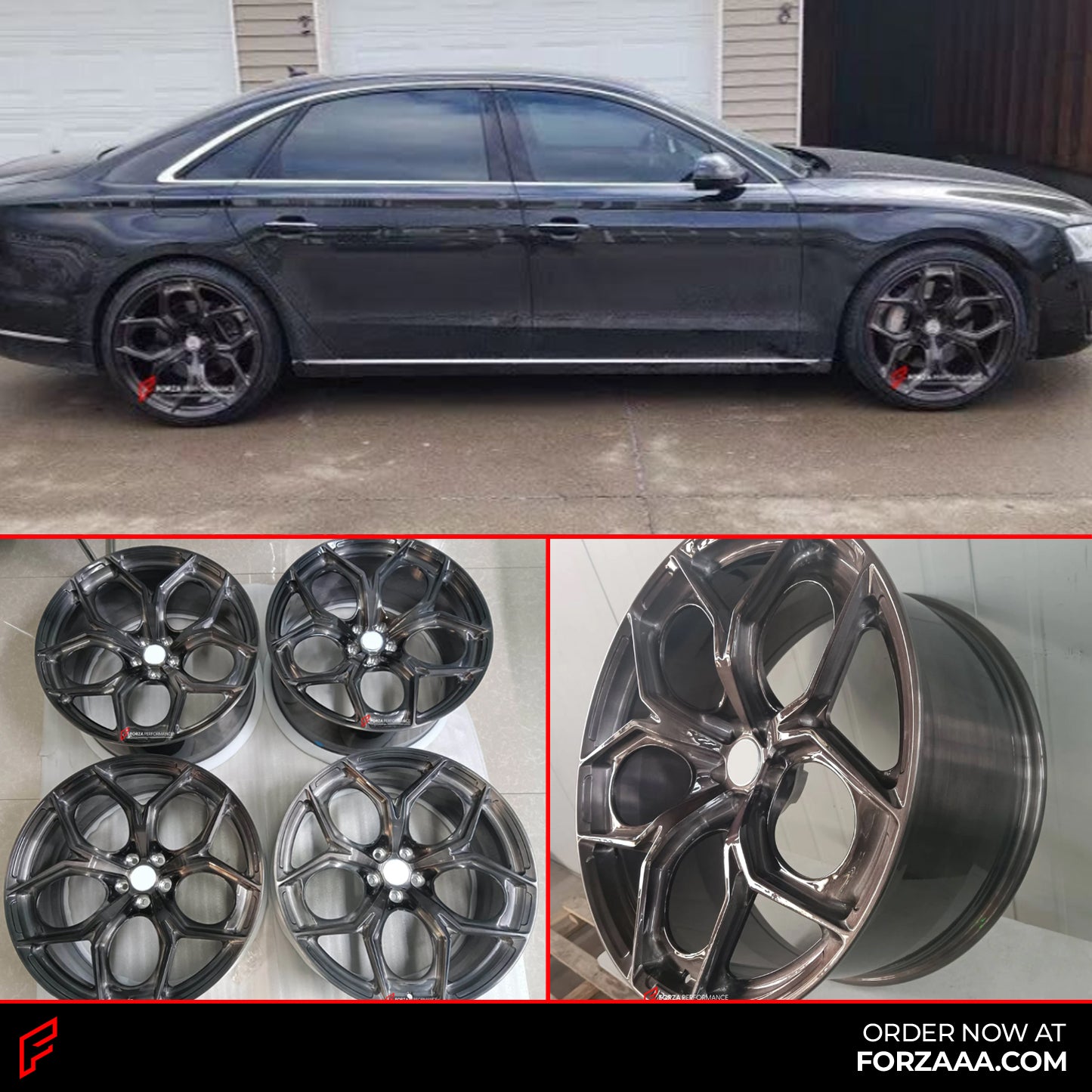 20 INCH FORZA PERFORMANCE FORGED WHEELS RIMS FIT FOR AUDI S8 4H custom fit P111