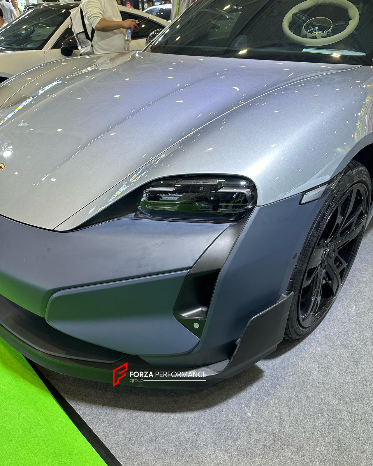 CONVERSION BODY KIT for PORSCHE TAYCAN J1.1 2020-2024 UPGRADE to PORSCHE TAYCAN J1.2 2025+ FACELIFT

Set includes:

Front Lip
Front Bumper

Rear Bumper
Rear Diffuser

Material: Plastic

Note: Professional installation is required