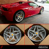We produced premium quality forged wheels rims for FERRARI 458 ITALIA SPIDER SPECIALE Our wheels sizes: Front 20 x 8.5 ET 32 Rear 21 x 11 ET 40 Finishing: Silver Alloy Forged wheels can be produced in any wheel specs by your inquiries and we can provide our specs