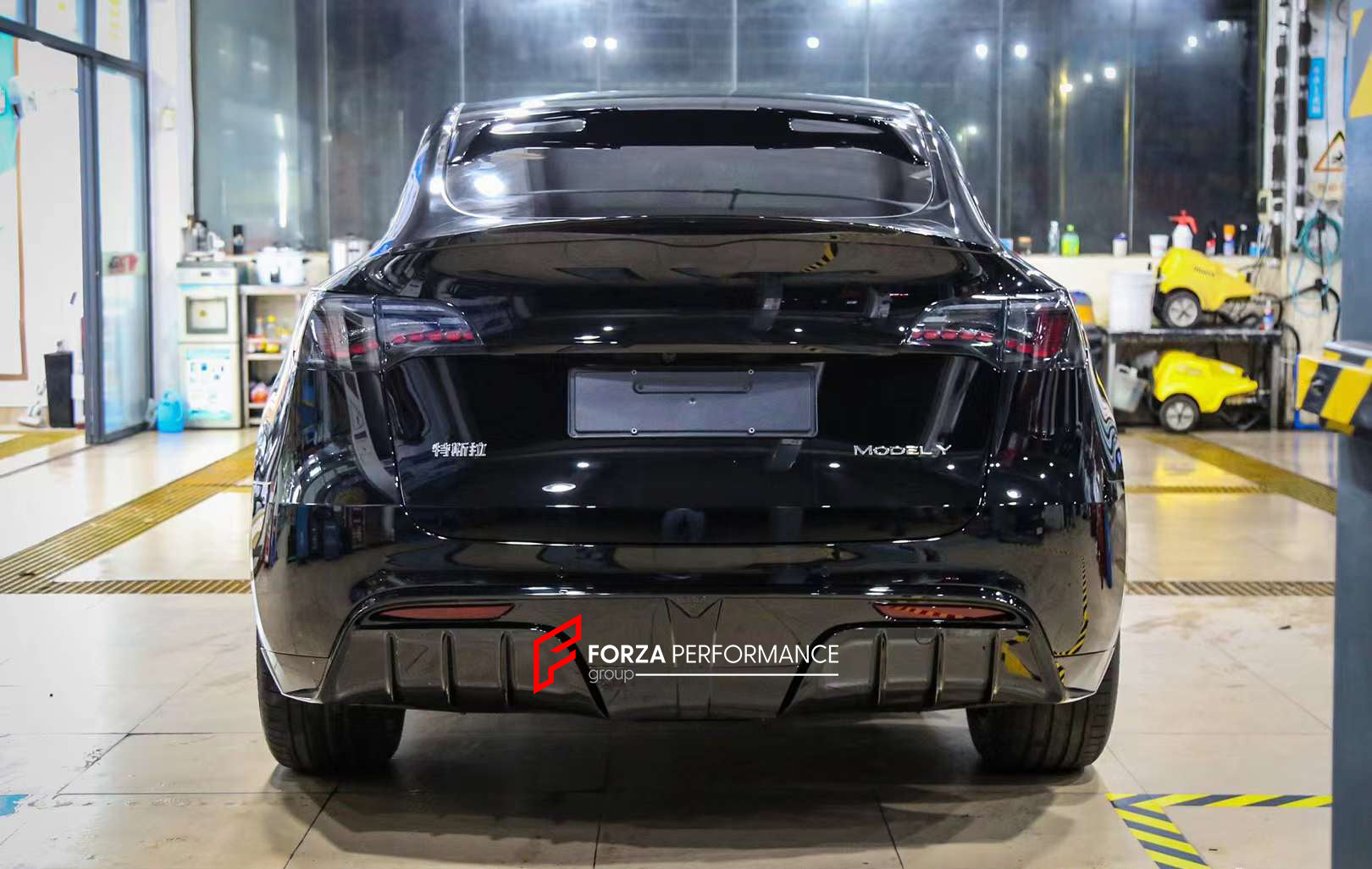 BODY KIT for TESLA MODEL Y 2020+  Set includes:  Front Bumper Front Bumper Canards Rear Diffuser Rear Spoiler