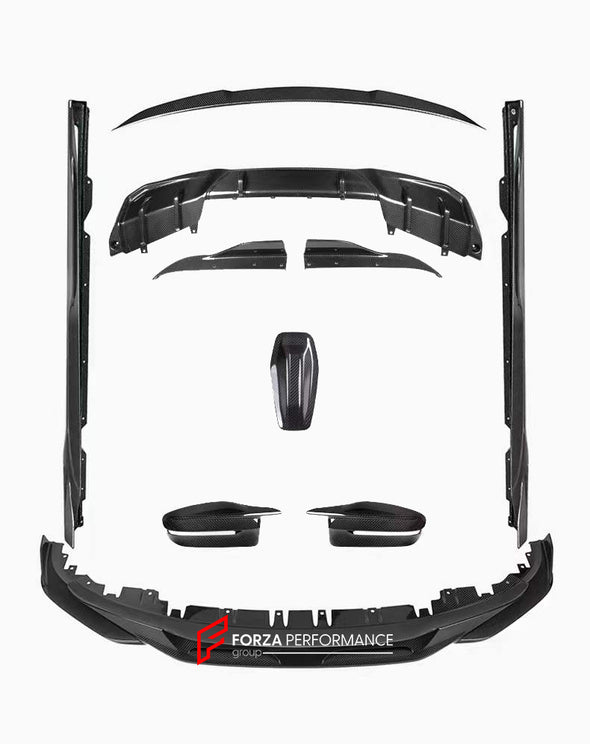 CARBON BODY KIT for BMW i4 2021+  Set includes:  Front Lip Side Skirts Rear Diffuser Rear Spoiler Side Mirrors Aerial