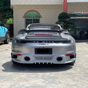 FULL CARBON BODY KIT for PORSCHE 911 (992) 2018+  Set includes:  Front Apron Front Lip / Spoiler Front Hood / Bonnet Side Fenders with Air Outlet Mirrors Side Skirts Side Air intakes Rear Apron Rear Diffuser Engine Hood / Bonnet Roof Spoiler Rear Spoiler / Wing