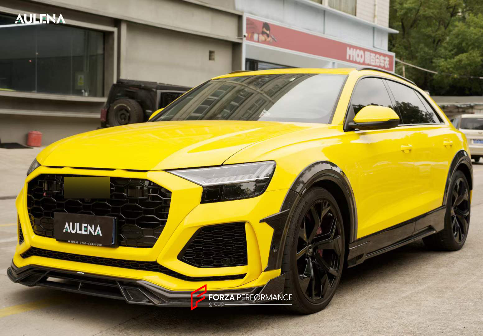 AUTHENTIC AULENA DRY CARBON WIDE BODY KIT for AUDI RSQ8 4M 2020+  Set includes:  Front Lip Front Air Vent Cover Hood/Bonnet Side Skirts Side Fenders Carbon Add-ons Trunk Wing Spoiler Rear Diffuser