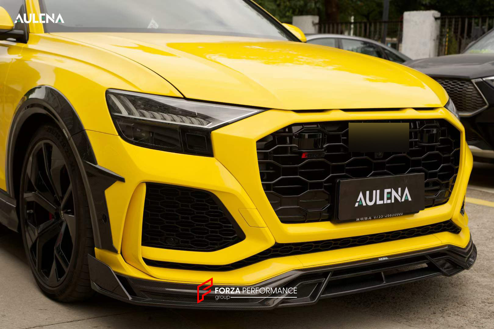AUTHENTIC AULENA DRY CARBON WIDE BODY KIT for AUDI RSQ8 4M 2020+  Set includes:  Front Lip Front Air Vent Cover Hood/Bonnet Side Skirts Side Fenders Carbon Add-ons Trunk Wing Spoiler Rear Diffuser