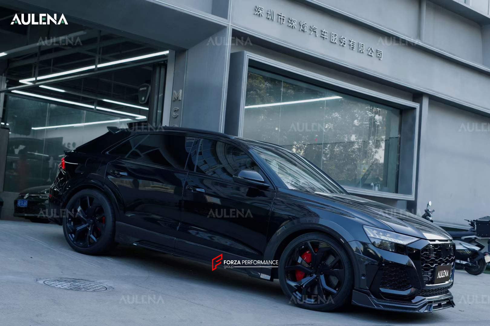 AUTHENTIC AULENA DRY CARBON WIDE BODY KIT for AUDI RSQ8 4M 2020+  Set includes:  Front Lip Front Air Vent Cover Hood/Bonnet Side Skirts Side Fenders Carbon Add-ons Trunk Wing Spoiler Rear Diffuser