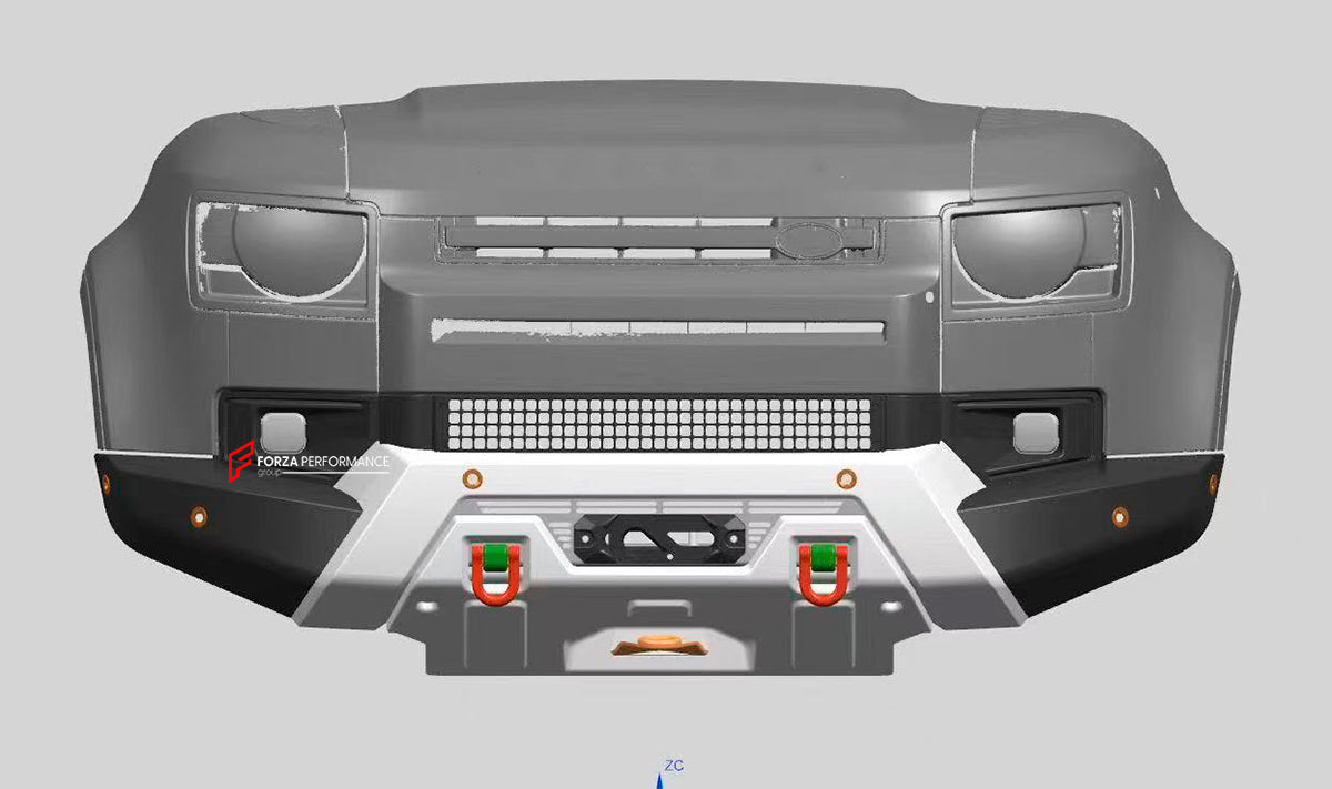 ALUMINUM FRONT WINCH BUMPER for LAND ROVER DEFENDER L663 2019+

Set includes:
Front Winch Bumper

Material: Aluminum
Note: Professional installation is required