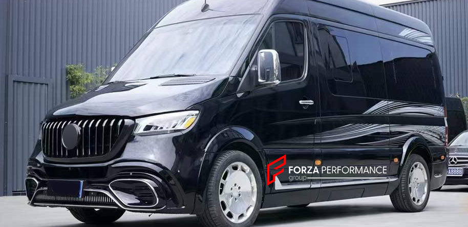AMG STYLE BODY KIT for MERCEDES-BENZ SPRINTER W906 2006 - 2018  Set includes:  Front Bumper Front Grille Side Skirts Rear Diffuser Exhaust Tips
