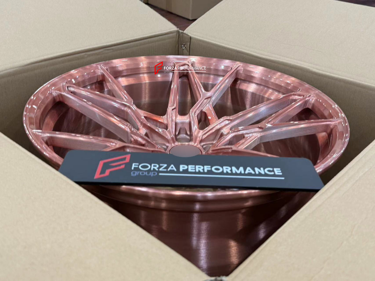 FORGED WHEELS RIMS FOR MCLAREN P47 SUV 2028+ Forza Performance custom fit buy Rose Gold Y-Spoke style design wheels