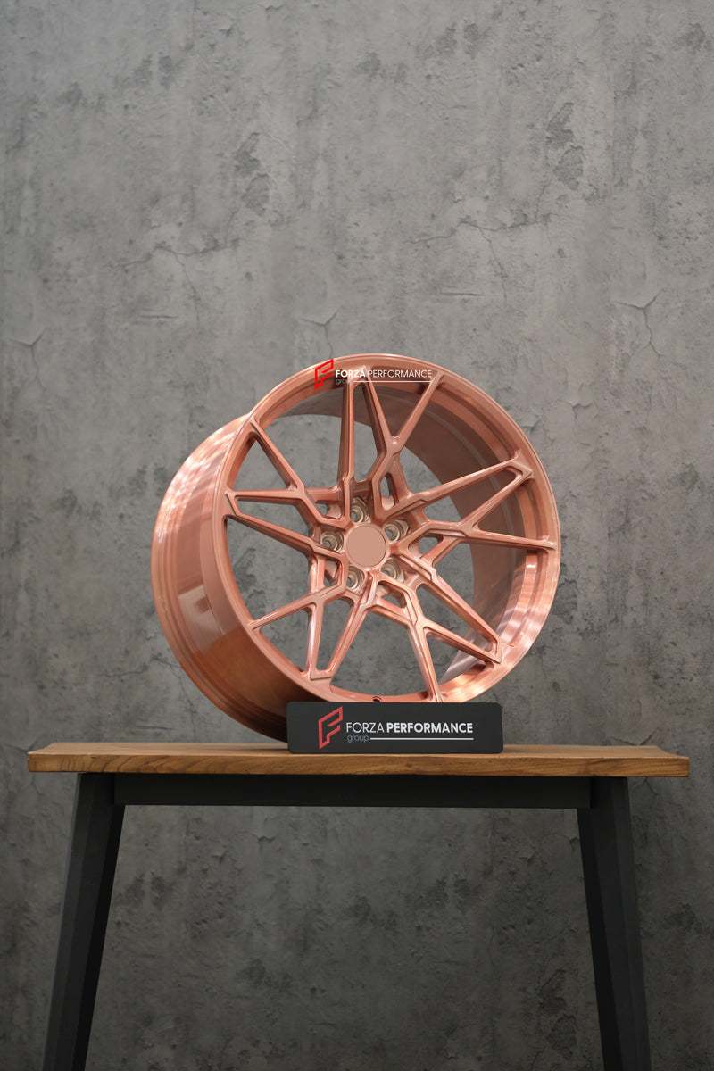 FORGED WHEELS RIMS FOR MCLAREN P47 SUV 2028+ Forza Performance custom fit buy Rose Gold Y-Spoke style design wheels