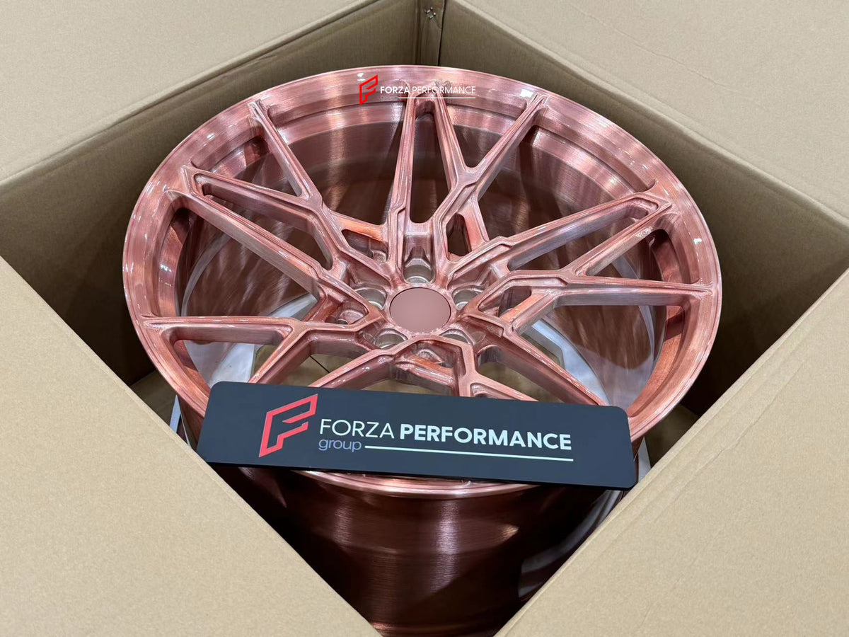 FORGED WHEELS RIMS FOR MCLAREN P47 SUV 2028+ Forza Performance custom fit buy Rose Gold Y-Spoke style design wheels