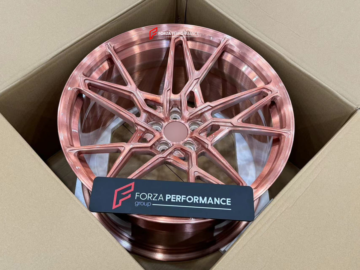 FORGED WHEELS RIMS FOR MCLAREN P47 SUV 2028+ Forza Performance custom fit buy Rose Gold Y-Spoke style design wheels