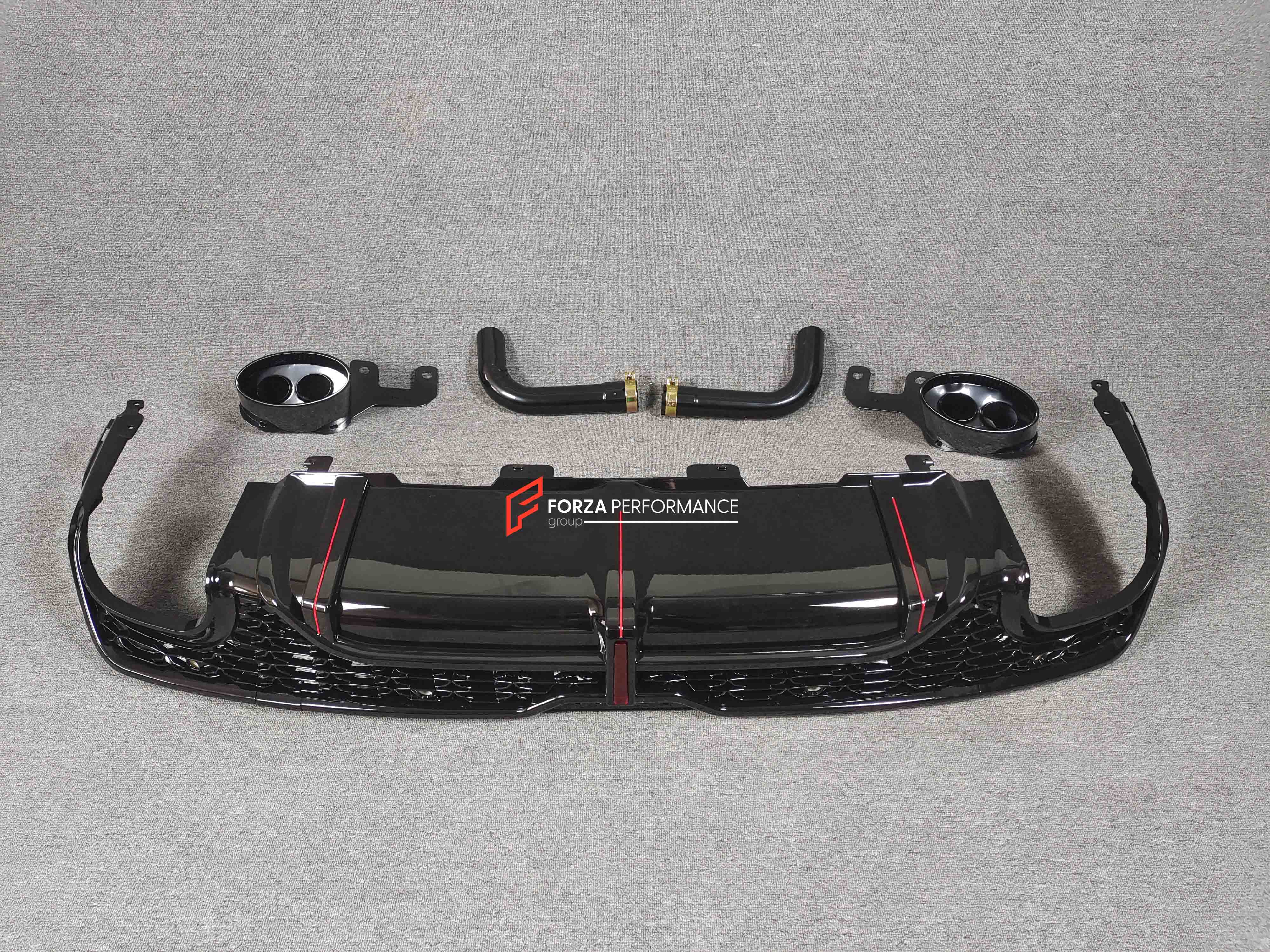 REAR DIFFUSER WITH EXHAUST TIPS for AUDI Q7 4M FACELIFT 2019 - 2024 ...