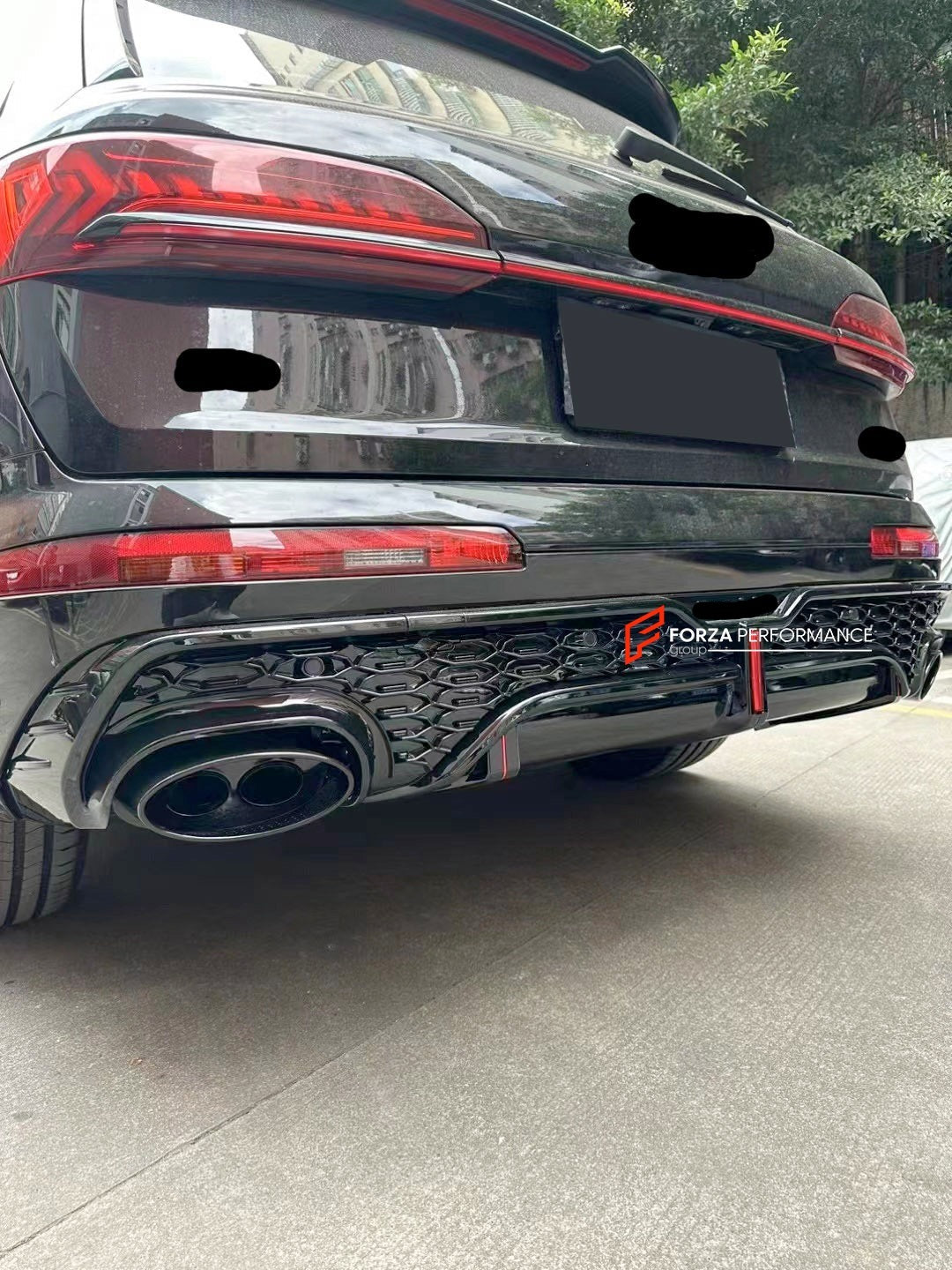 REAR DIFFUSER WITH EXHAUST TIPS for AUDI Q7 4M FACELIFT 2019 - 2024 ...
