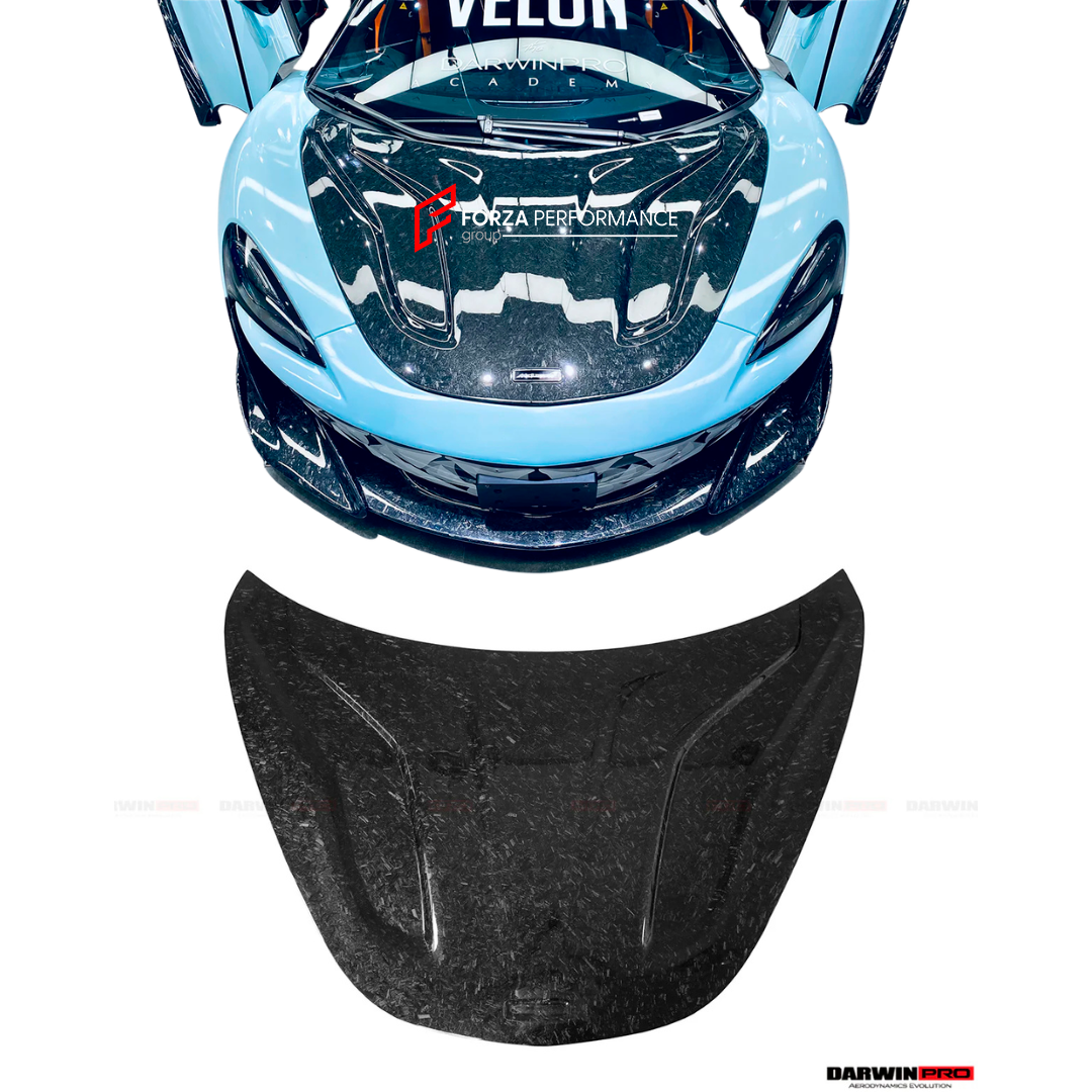 AUTHENTIC DARWINPRO CARBON HOOD BONNET BKSS Style for MCLAREN 540C 570S 570GT 600LT 2015 - 2021
Set includes:

Hood Bonnet
Material: Carbon (Can be made in Forged Carbon)

NOTE: Professional installation is required