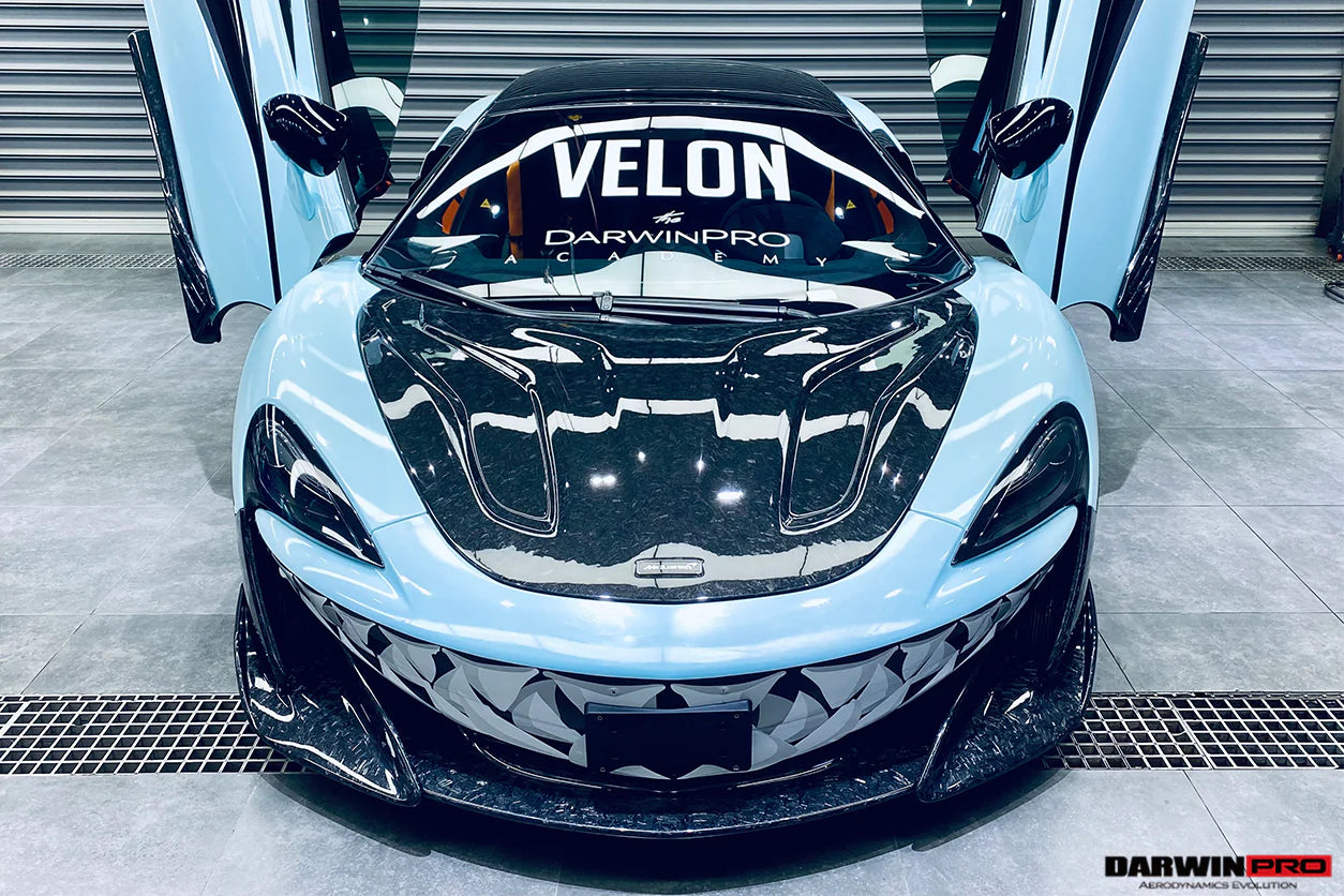 AUTHENTIC DARWINPRO CARBON HOOD BONNET BKSS Style for MCLAREN 540C 570S 570GT 600LT 2015 - 2021
Set includes:

Hood Bonnet
Material: Carbon (Can be made in Forged Carbon)

NOTE: Professional installation is required