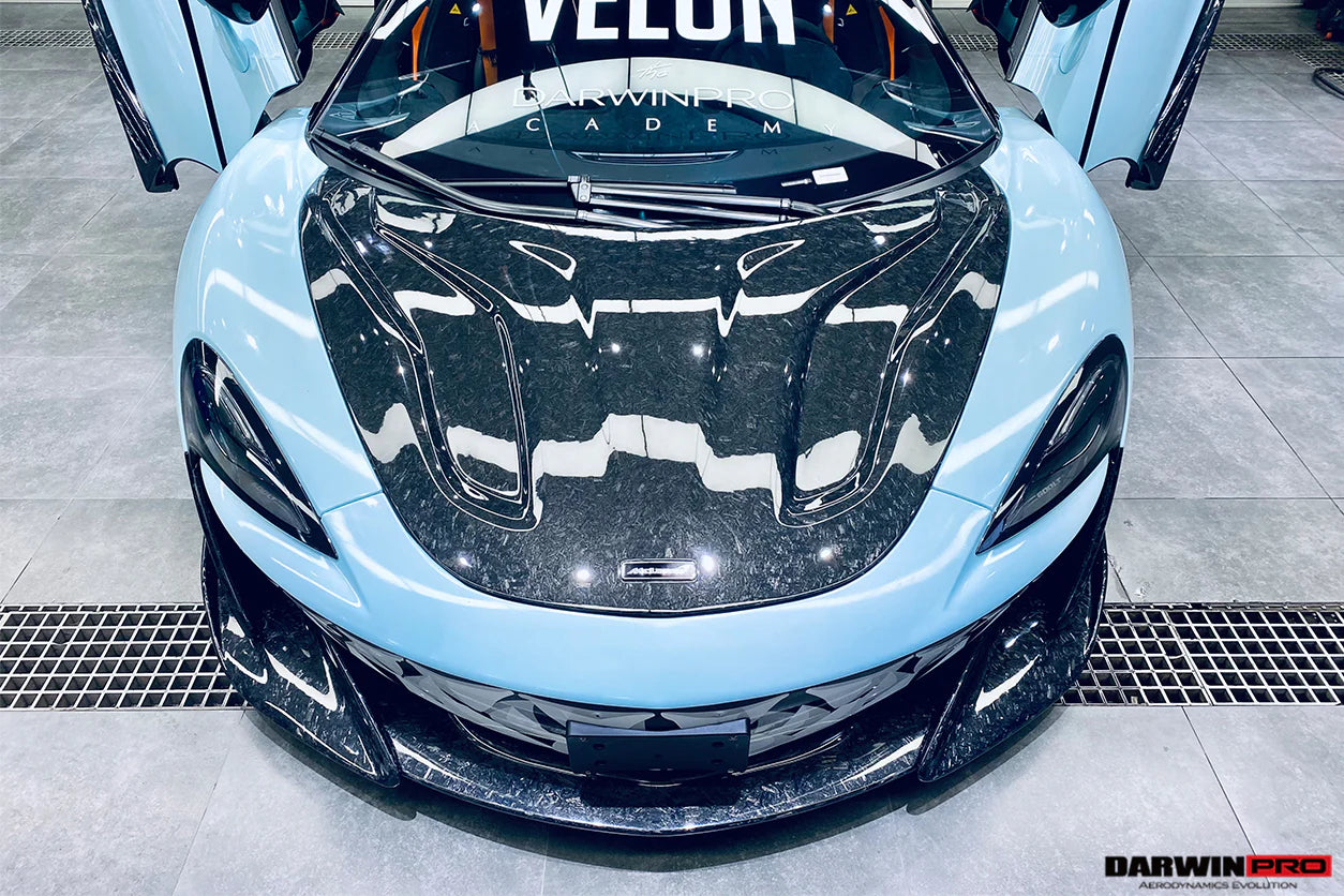 AUTHENTIC DARWINPRO CARBON HOOD BONNET BKSS Style for MCLAREN 540C 570S 570GT 600LT 2015 - 2021
Set includes:

Hood Bonnet
Material: Carbon (Can be made in Forged Carbon)

NOTE: Professional installation is required