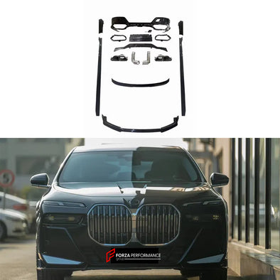 AERO BODY KIT FOR BMW 7 SERIES G70 M760 2022  Set includes:  Front Lip Side Skirts Roof Spoiler Rear Spoiler Rear Diffuser Exhaust Tips