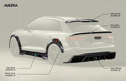 AUTHENTIC AULENA DRY CARBON WIDE BODY KIT for AUDI RSQ8 4M 2020+  Set includes:  Front Lip Front Air Vent Cover Hood/Bonnet Side Skirts Side Fenders Carbon Add-ons Trunk Wing Spoiler Rear Diffuser